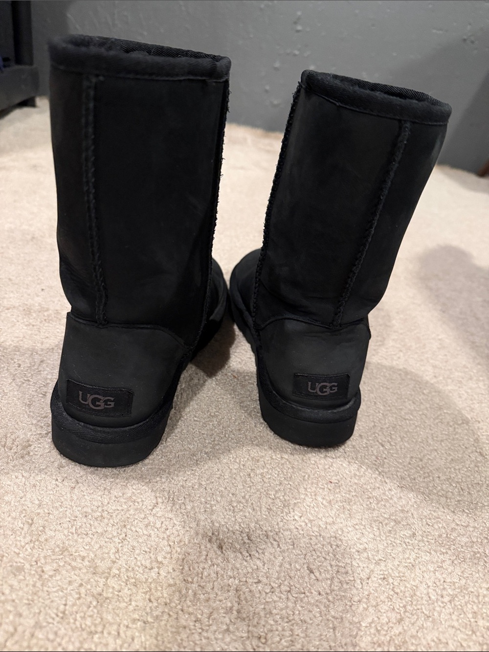 UGG Classic Short Boots in Black Suede